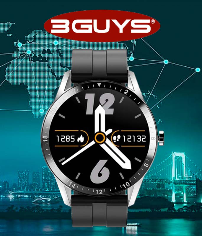 Ρολόι Χειρός 3GUYS 3GW3024 Smartwatch Black Cilicone Strap 3GUYS